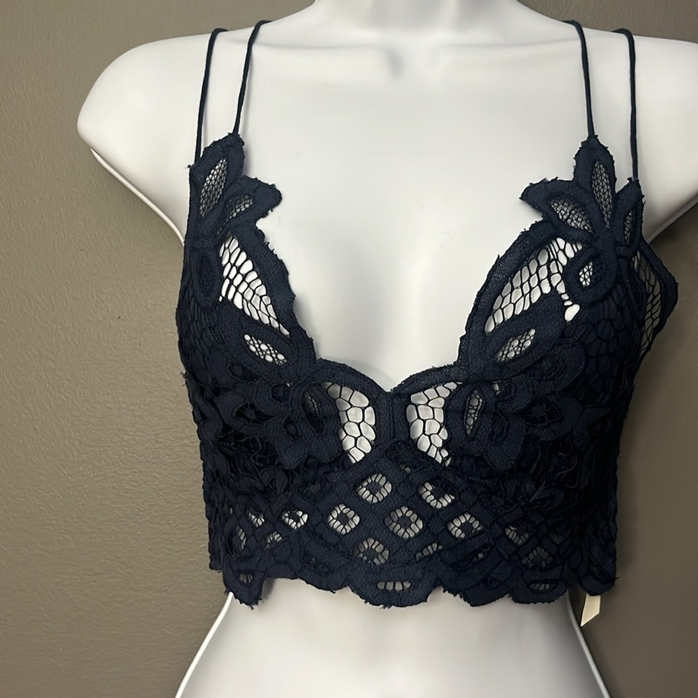 Free People One Adella Navy Bra - Size S - Picture 2 of 7
